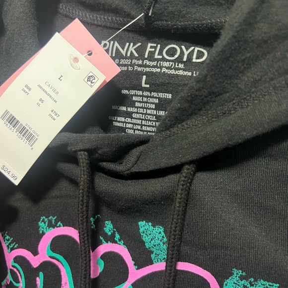 Pink Floyd Official Merch Black Neon Green Pink Hoodie Size Large - Picture 2 of 3